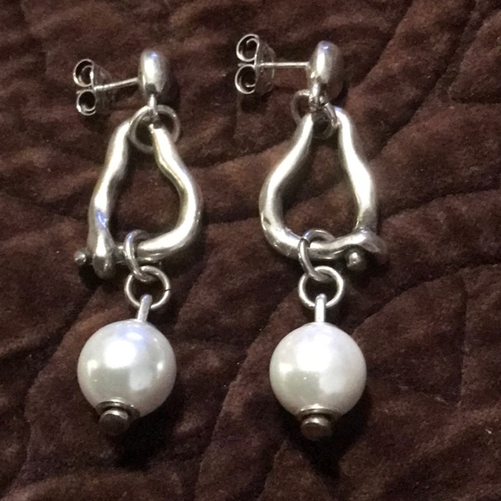 UNO de 50 Silver & Pearl earrings